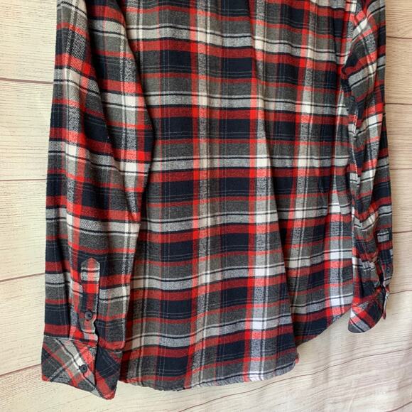 Cavalini Men's Plaid Button Up Shirt Red White Navy Size Medium - Picture 6 of 15